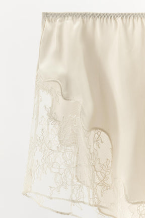 SATIN LACE TRIM SHORTS