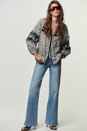 Floral Embroidered Beaded Blouse