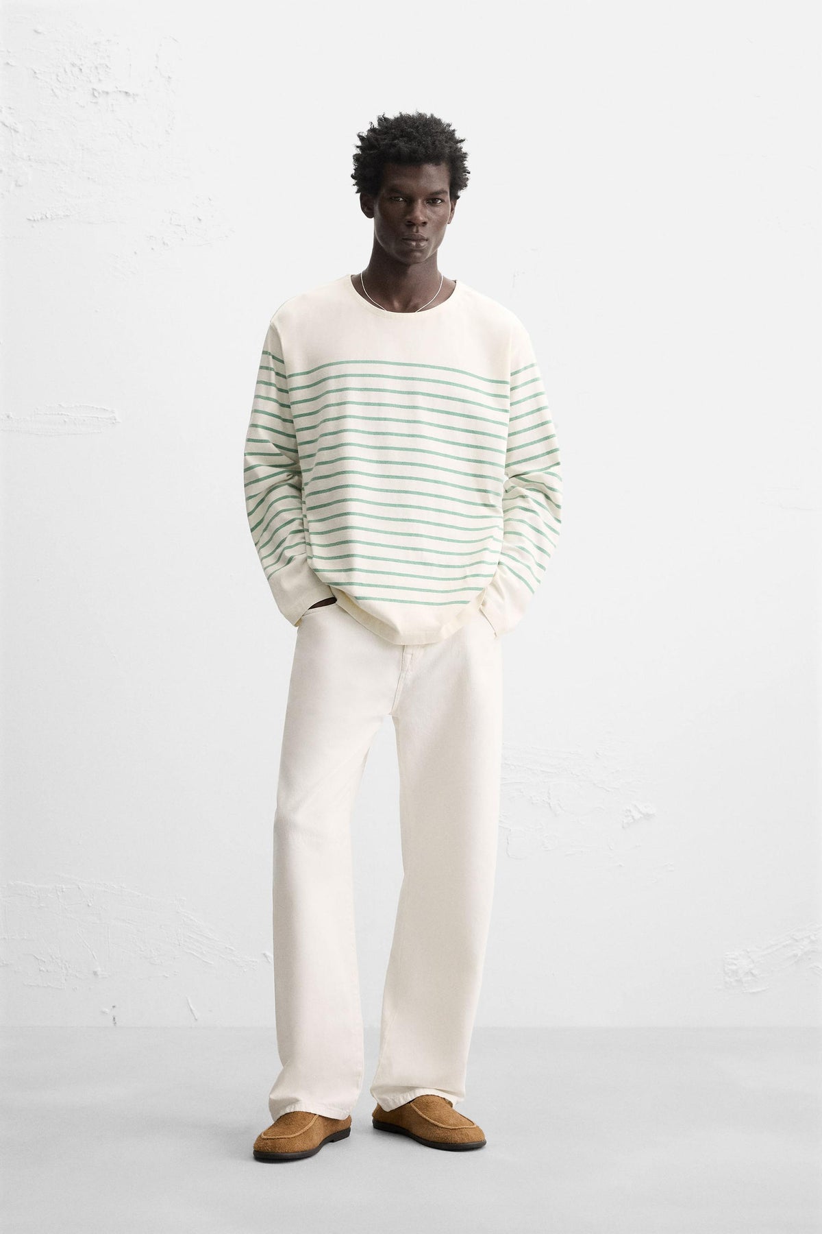 STRIPED JACQUARD T-SHIRT - Image 1