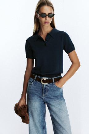 High-waist belted culottes