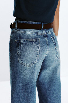 High-waist belted culottes
