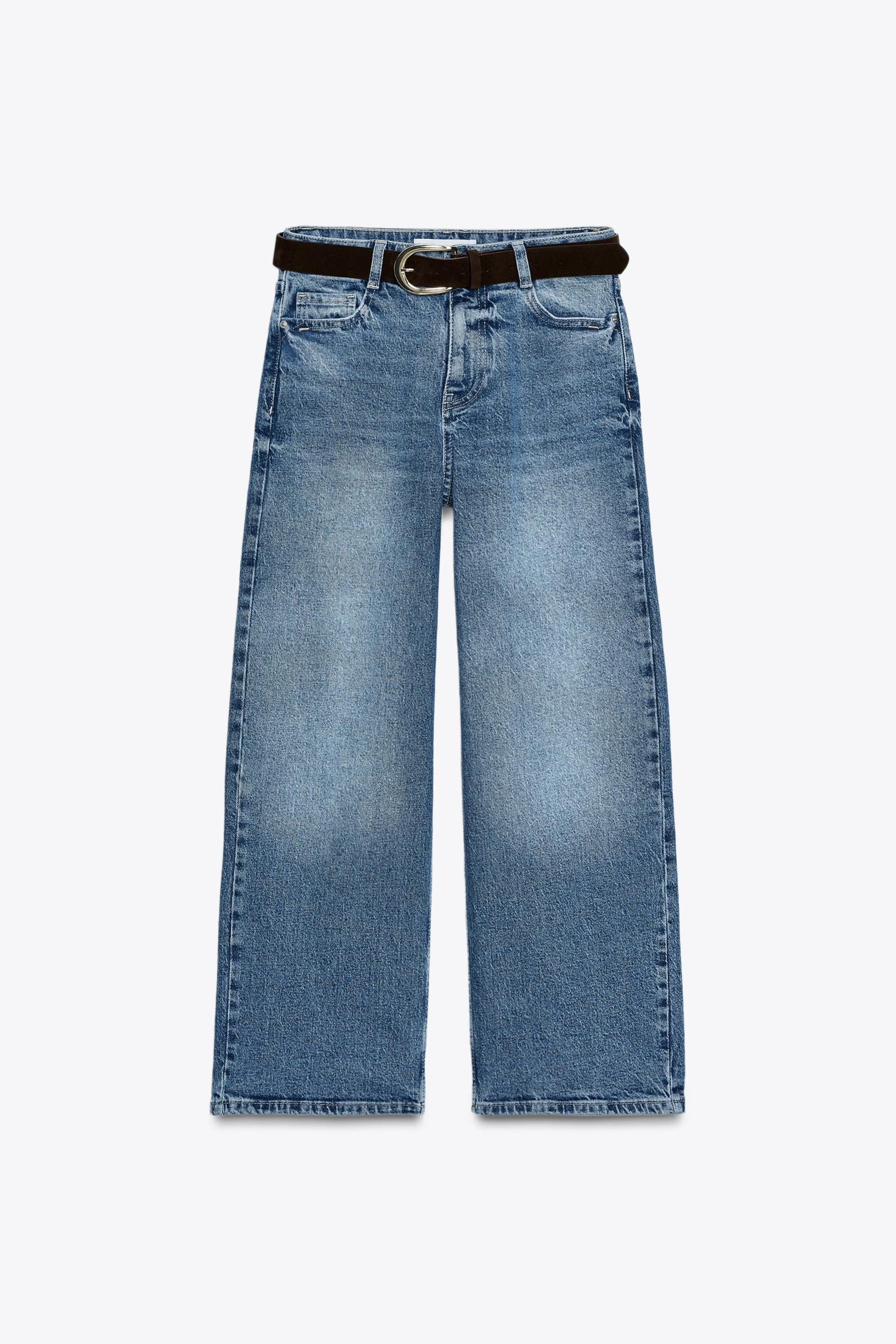 High-waist belted culottes