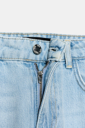 Wide-leg high-waist jeans