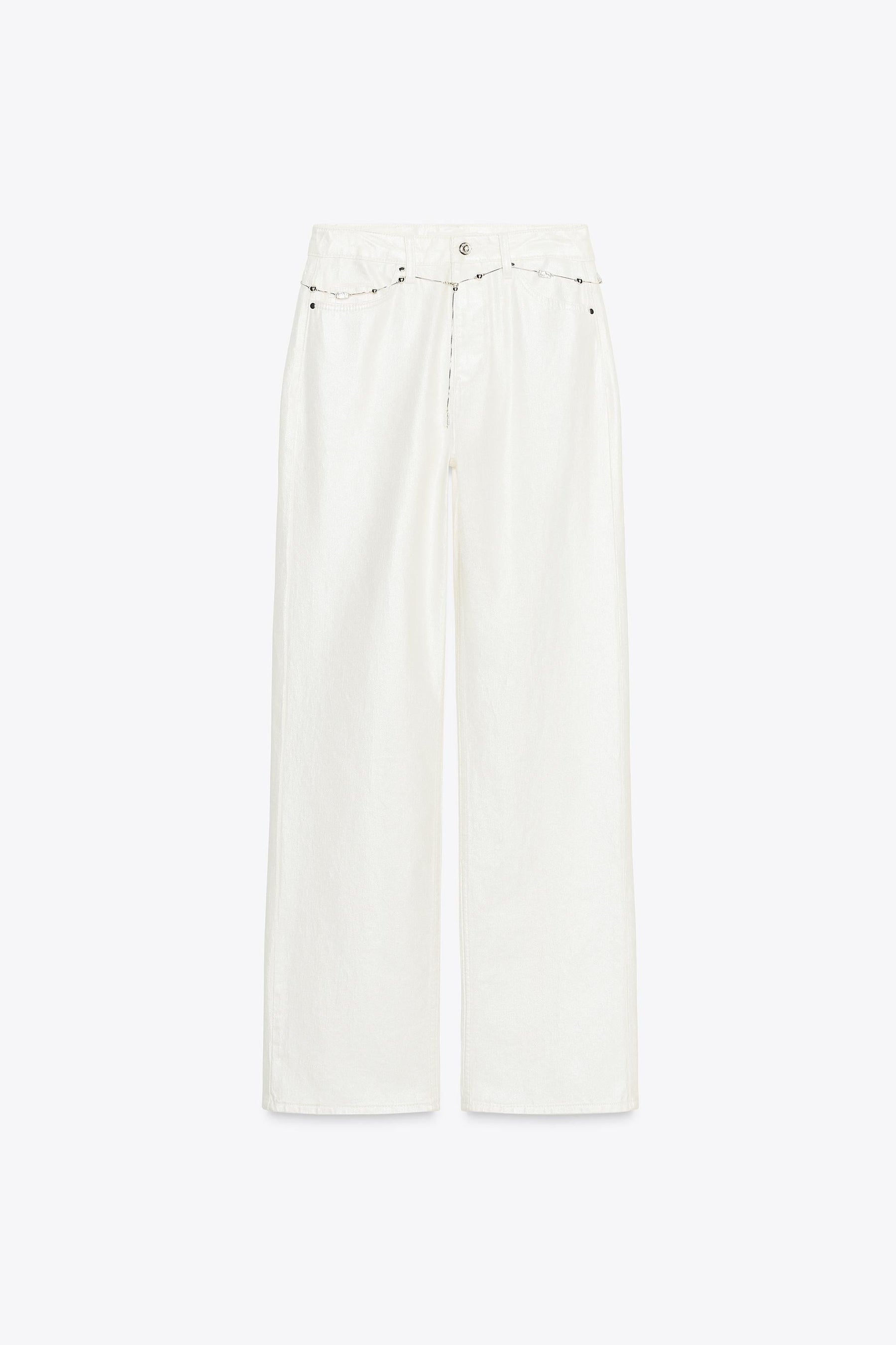 Pearlescent Belted Jeans