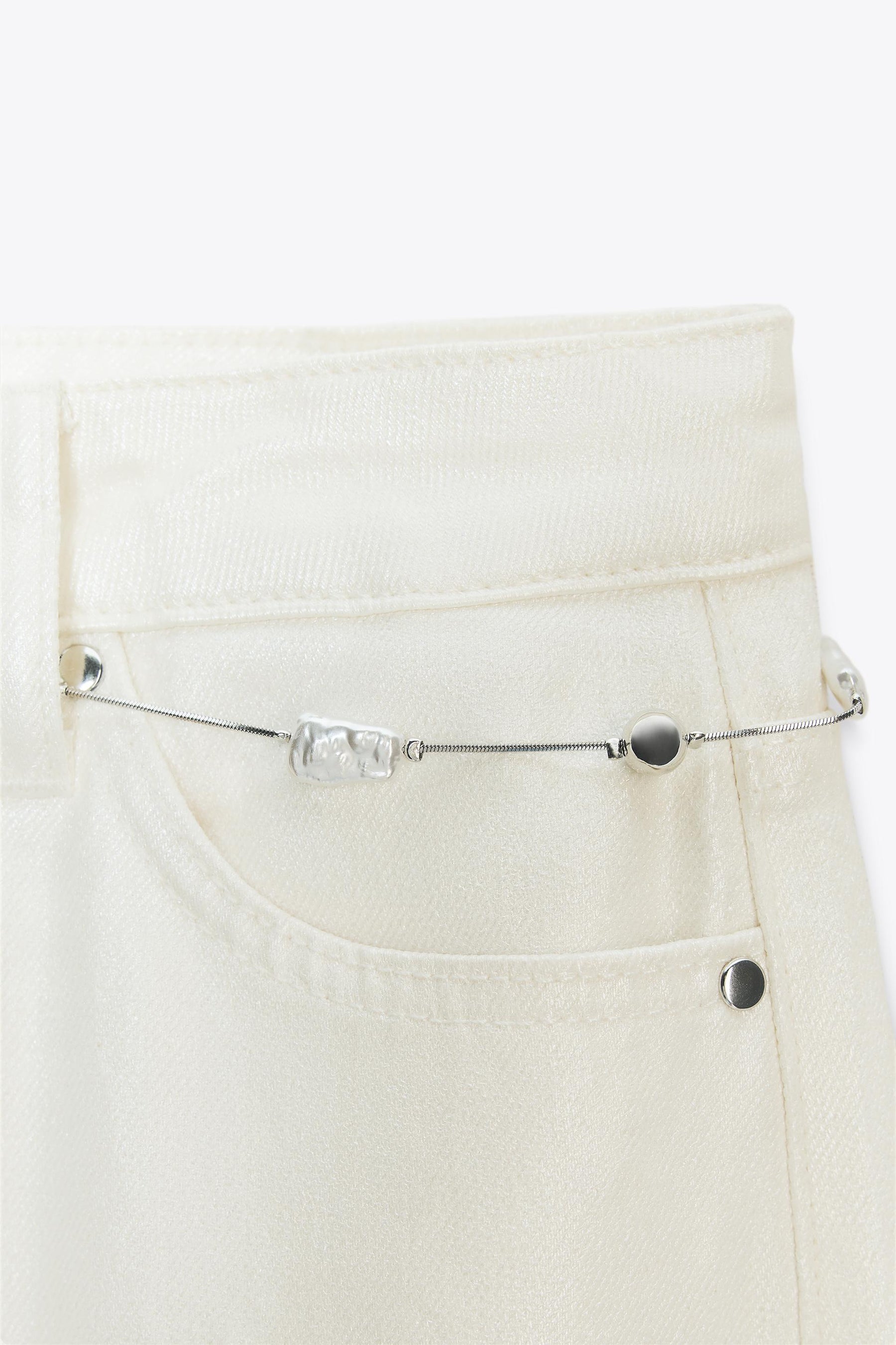 Pearlescent Belted Jeans