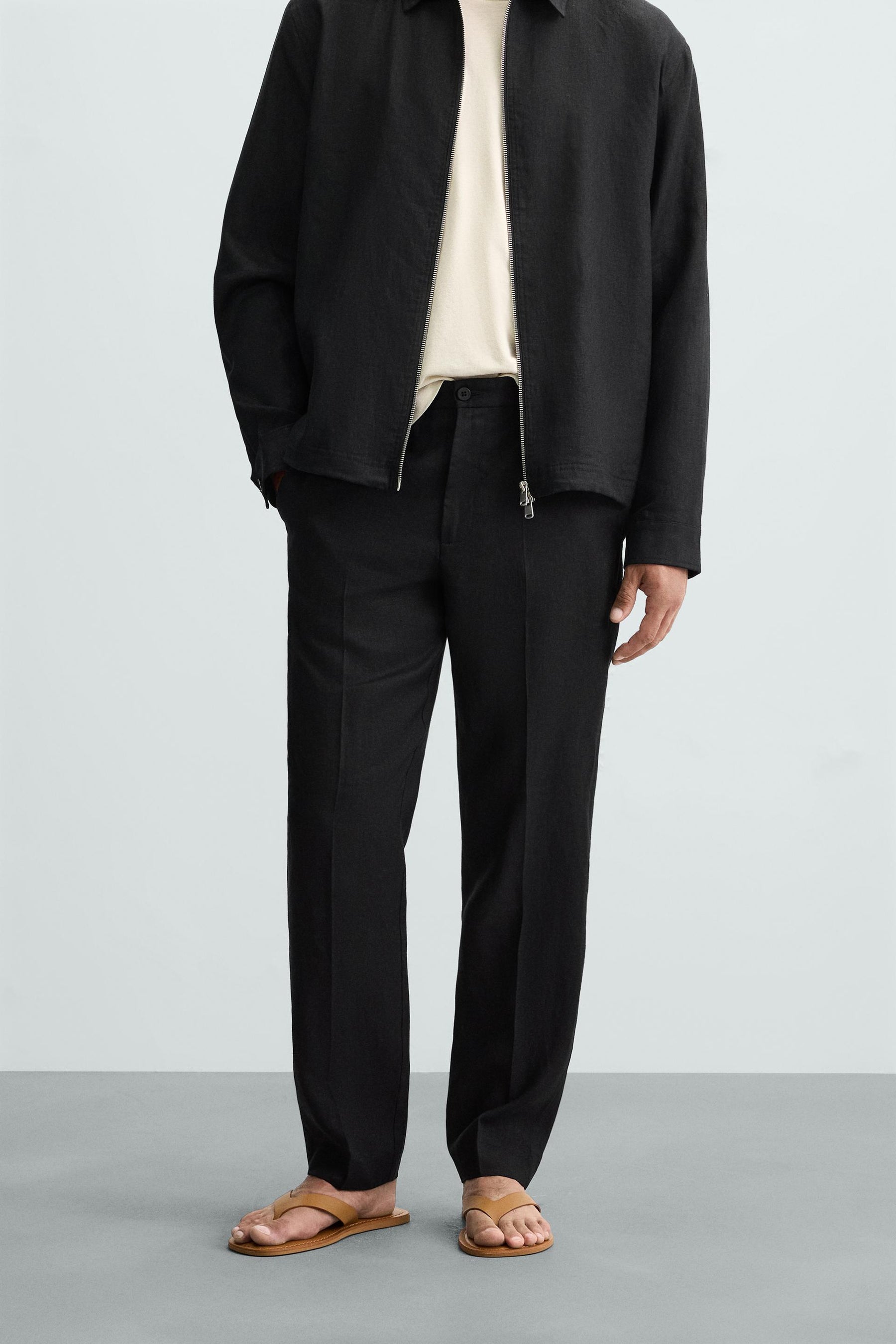 REGULAR FIT LINEN TROUSERS - Image 2