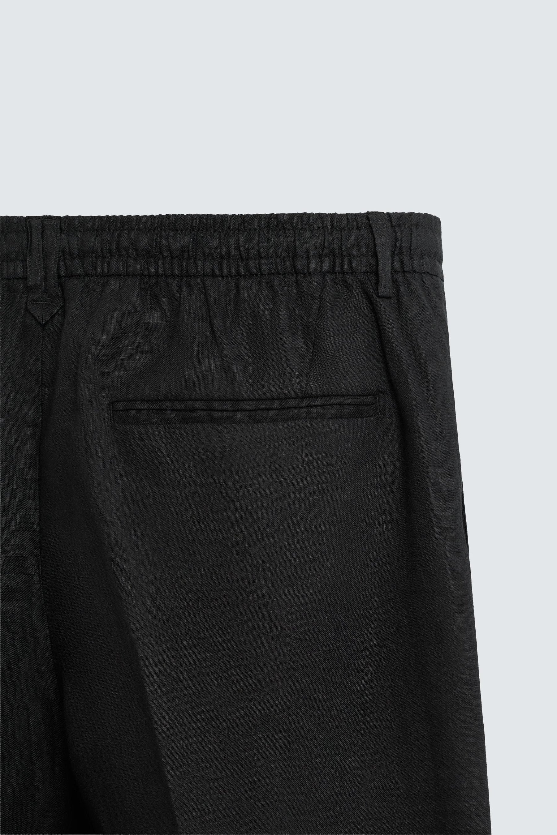 REGULAR FIT LINEN TROUSERS - Image 9