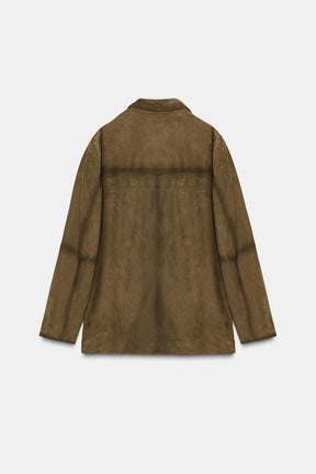 Oversized Wildlederjacke
