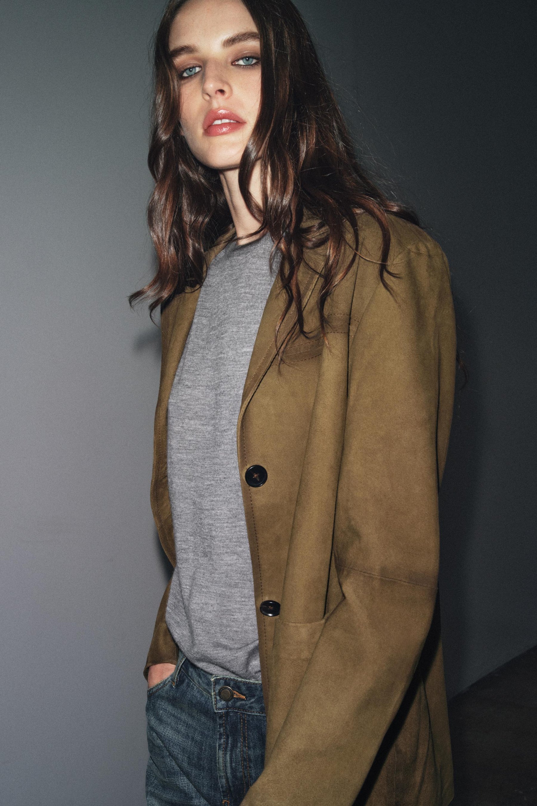 OVERSIZED SUEDE LEATHER JACKET - Image 5