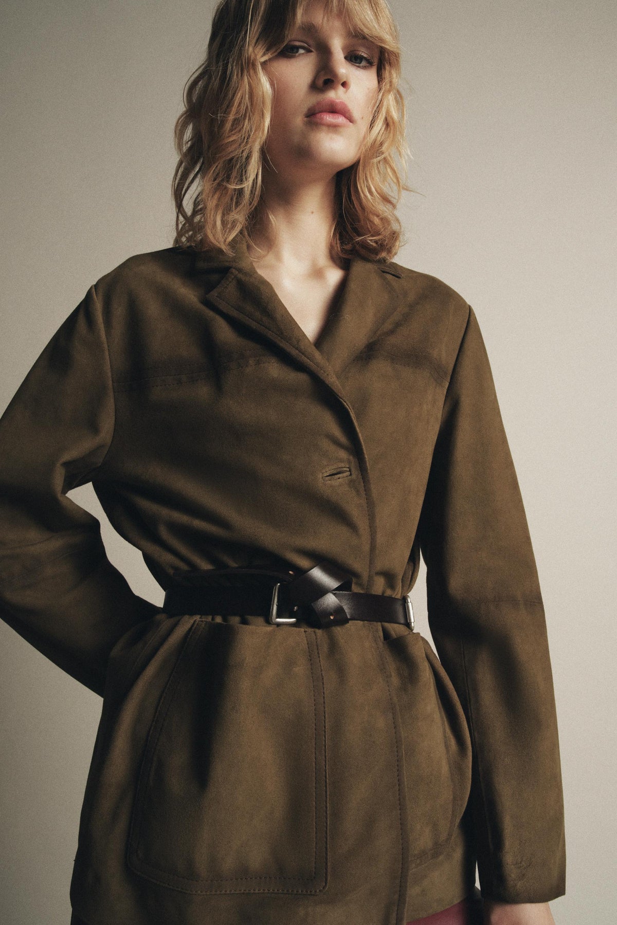 Oversized Wildlederjacke