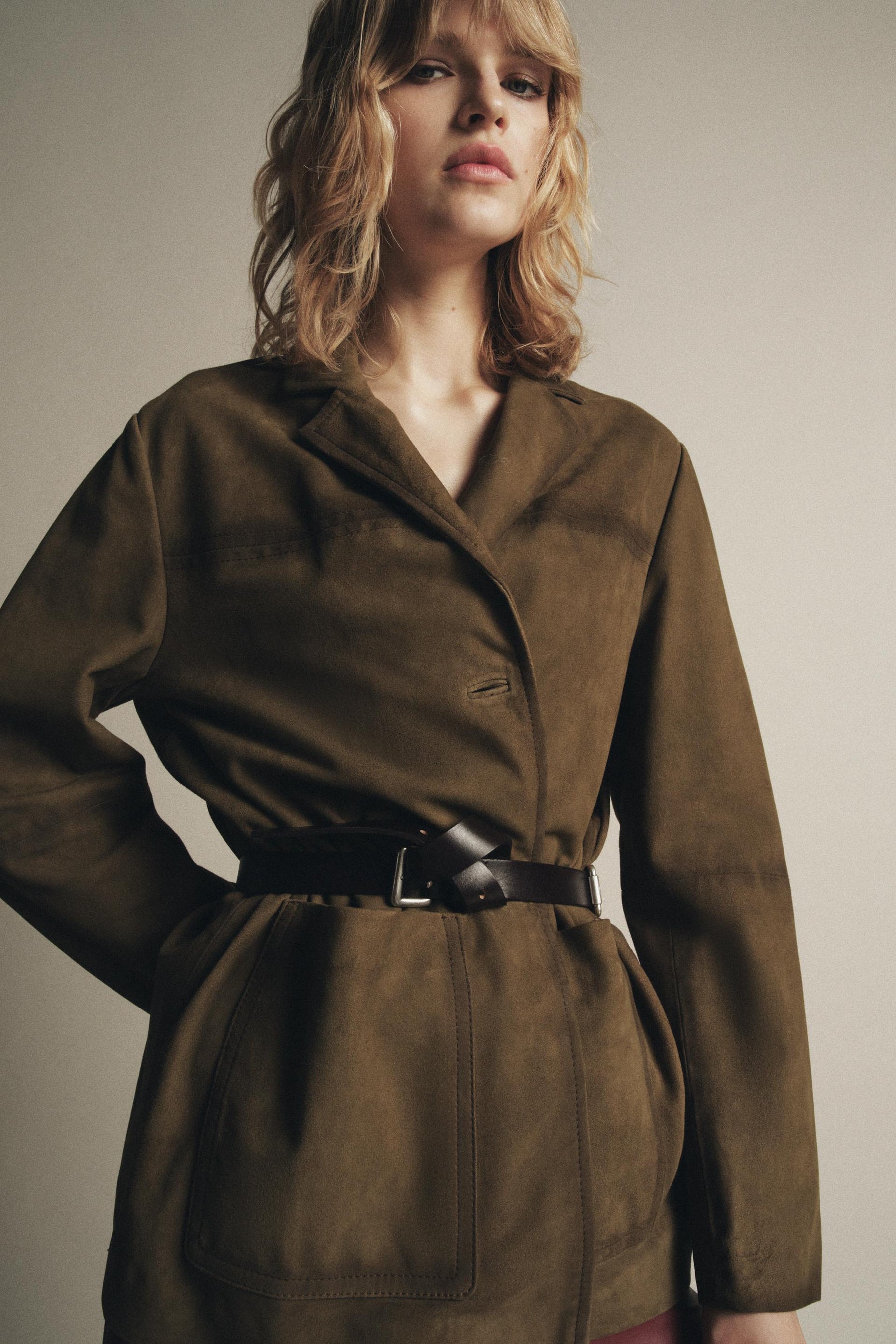 Oversized Wildlederjacke