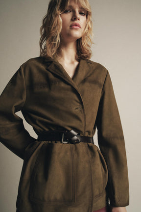 Oversized Wildlederjacke