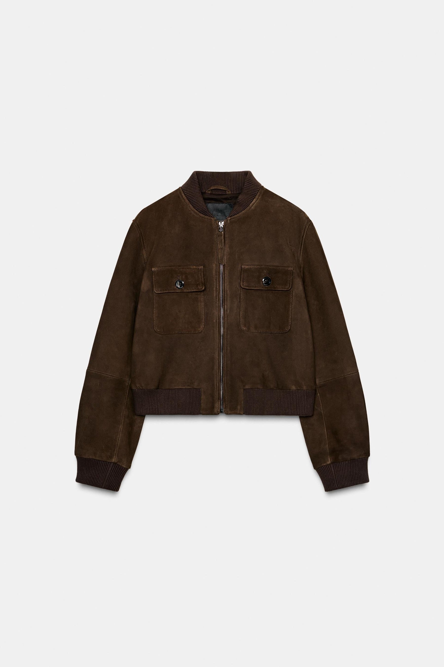 Suede Leather Bomber Jacket