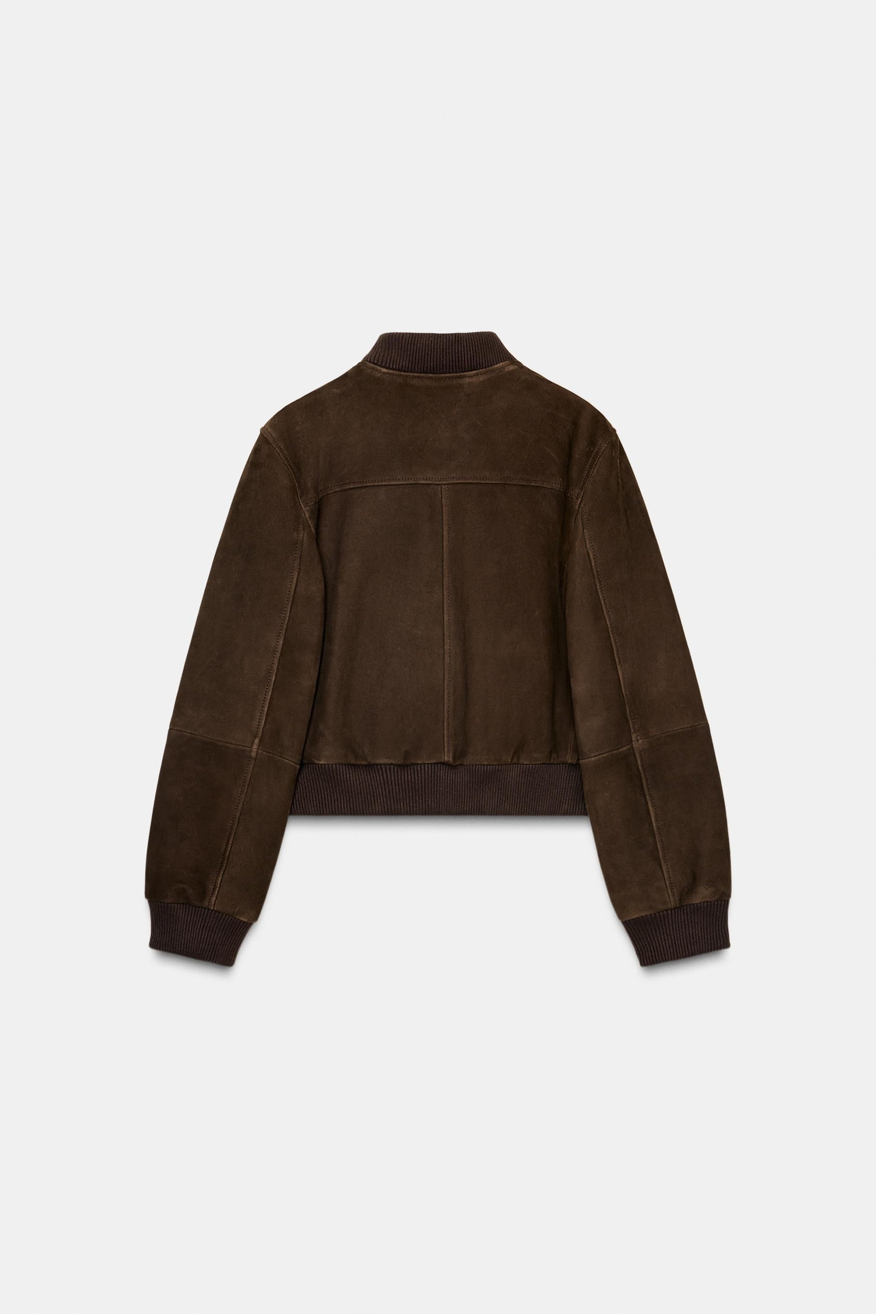 Suede Leather Bomber Jacket
