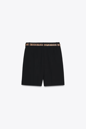Darts Belted Bermuda Shorts