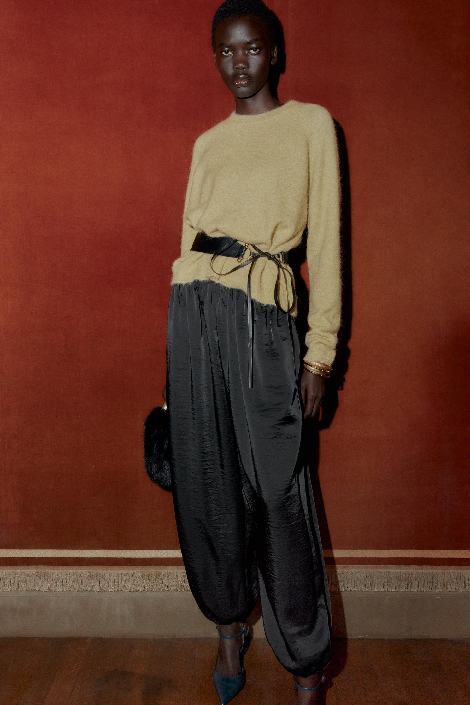 SATIN BALLOON TROUSERS