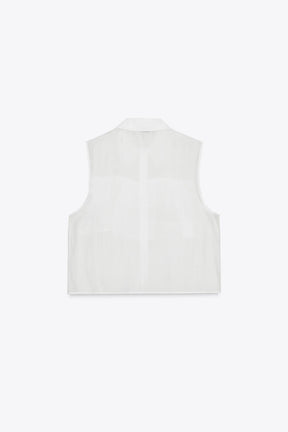 Ruffled Semi-Sheer Top