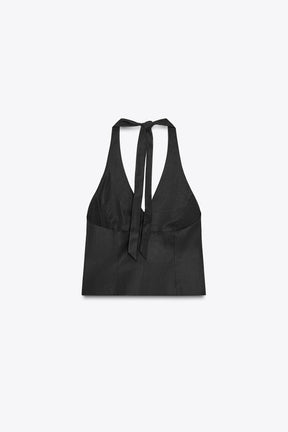 Waistcoat Top with Halter