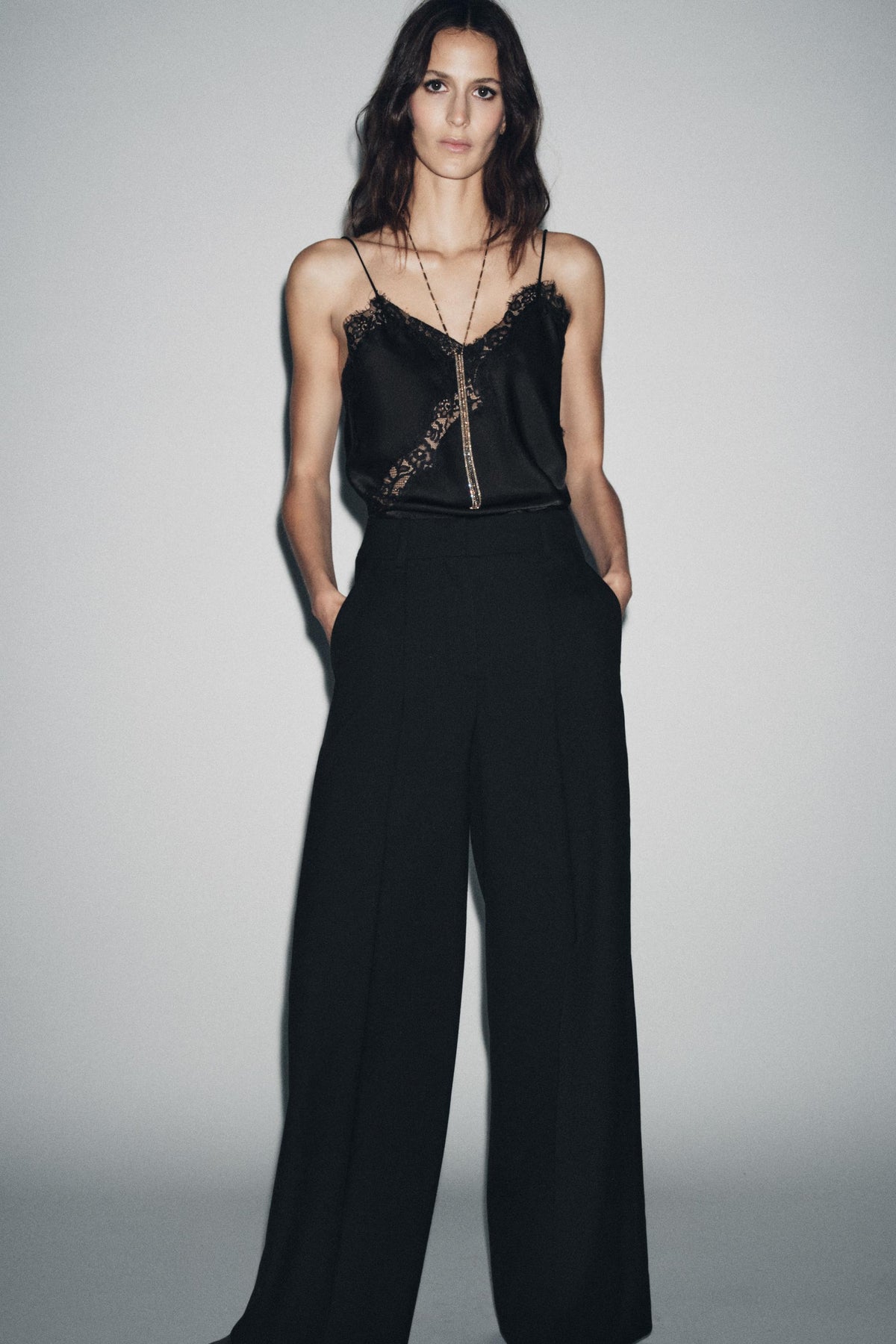 Wide-Leg Trousers with Wool