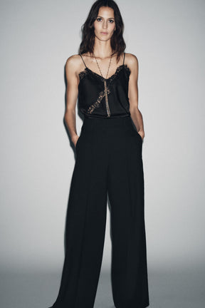 Weit geschnittene Hose mit Wollfutter