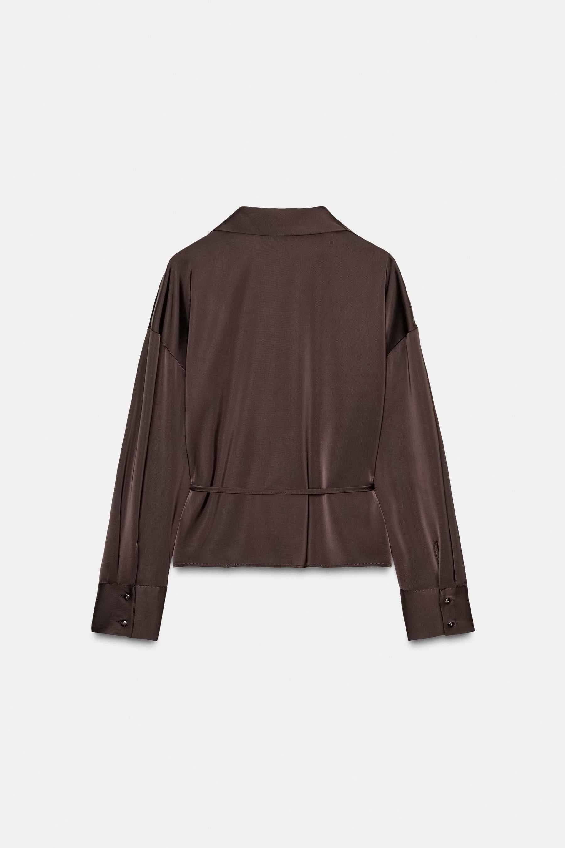 Satin blouse with belt