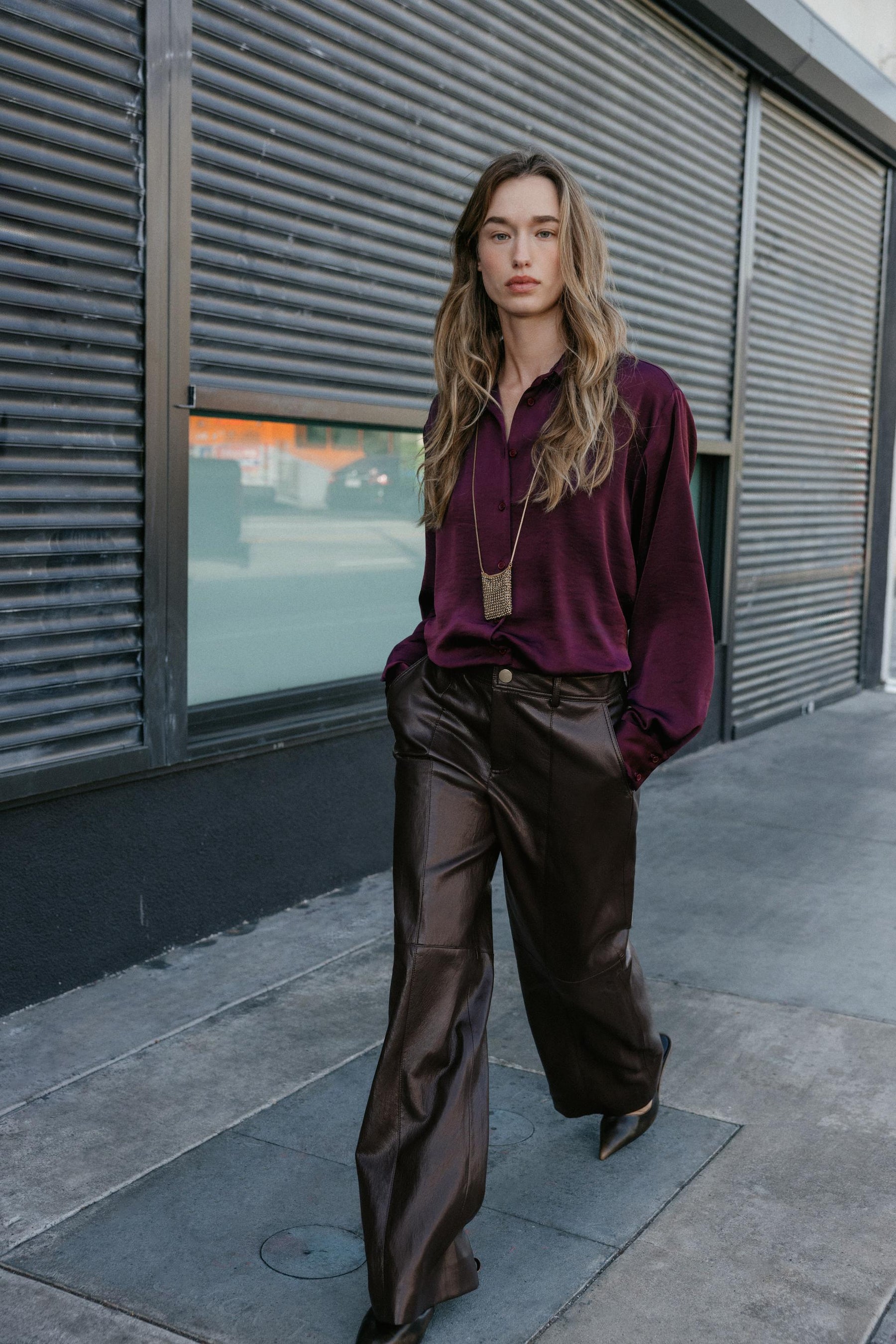 SATIN BALLOON SHIRT