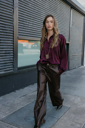 SATIN BALLOON SHIRT