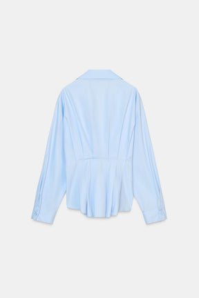 Pleated Poplin Shirt