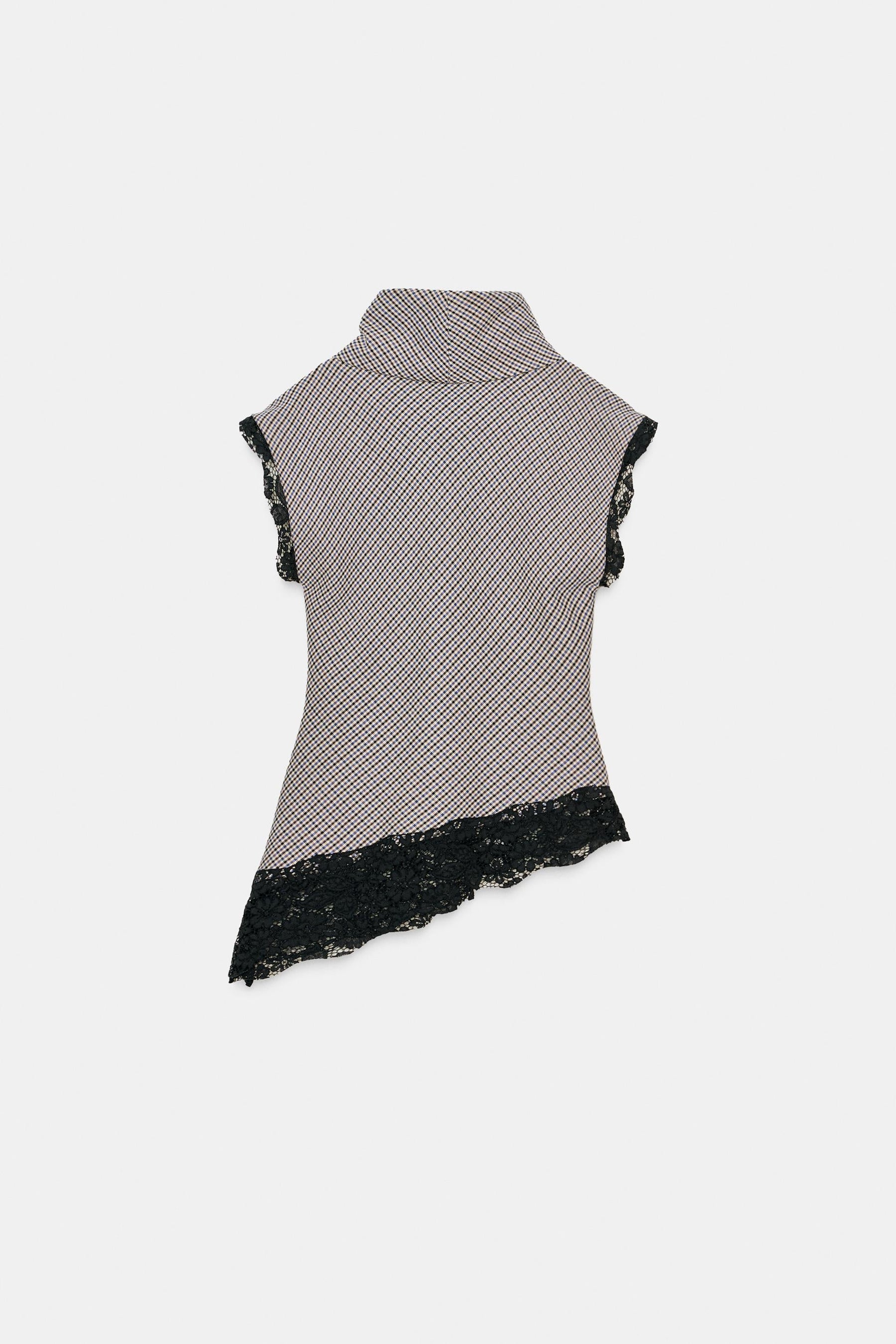 HOUNDSTOOTH LACE SHIRT