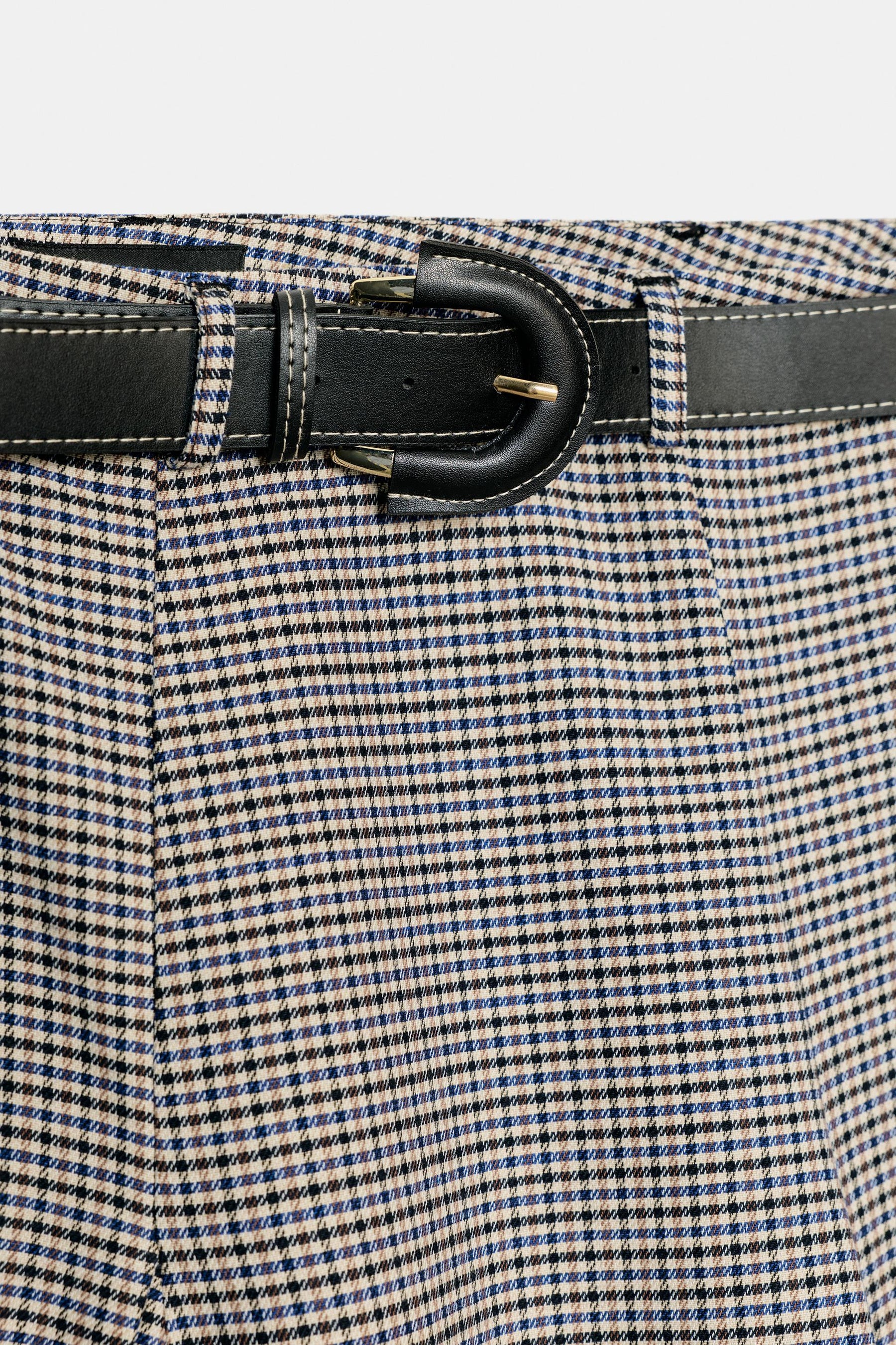 CHECKED MIDI SKIRT