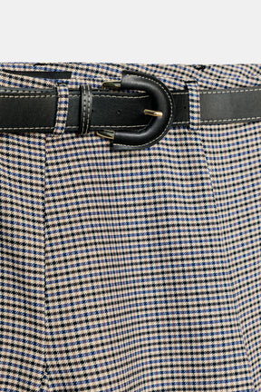 CHECKED MIDI SKIRT