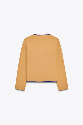 CARDIGAN WITH CONTRAST EMBROIDERY - Image 8