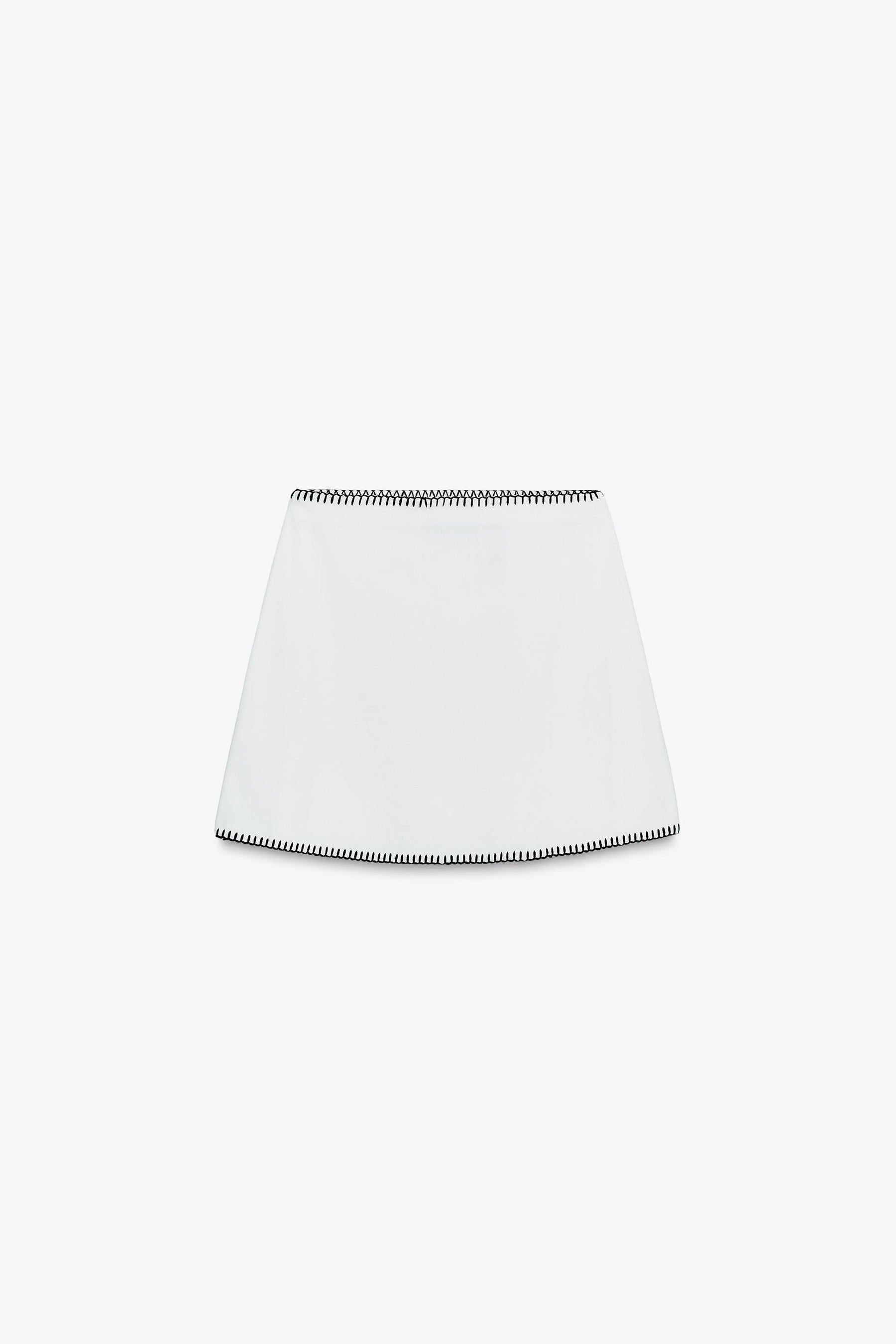 CONTRAST EMBROIDERY KNIT SKIRT - Image 6