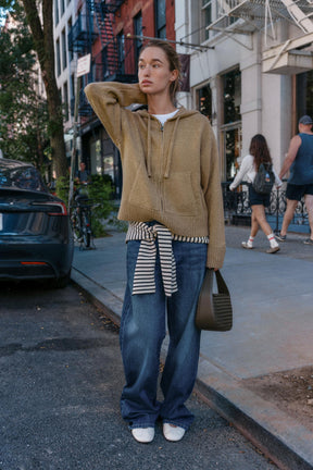 Knit Hooded Sweatshirt