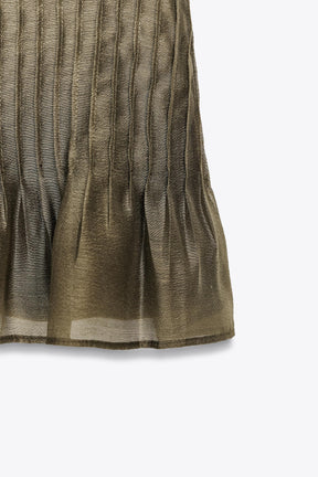 Pleated Knit Blouse
