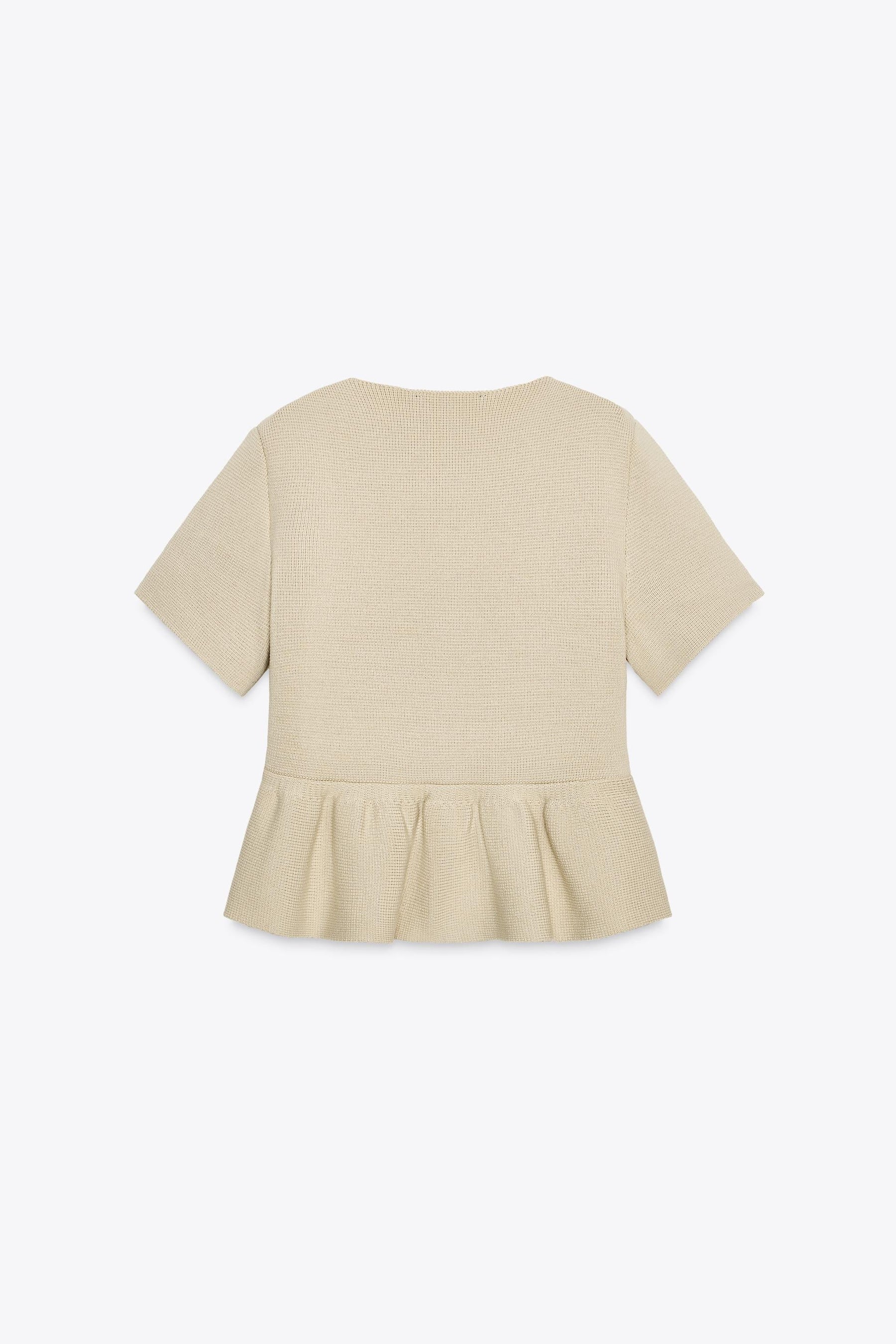 Peplum-Cardigan, Kurzarm