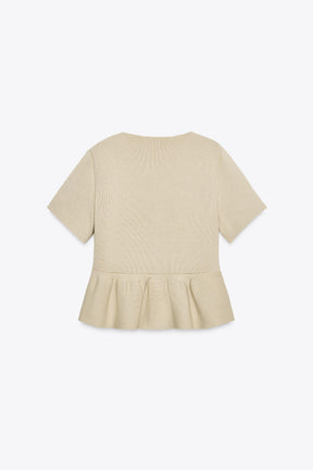 Peplum-Cardigan, Kurzarm