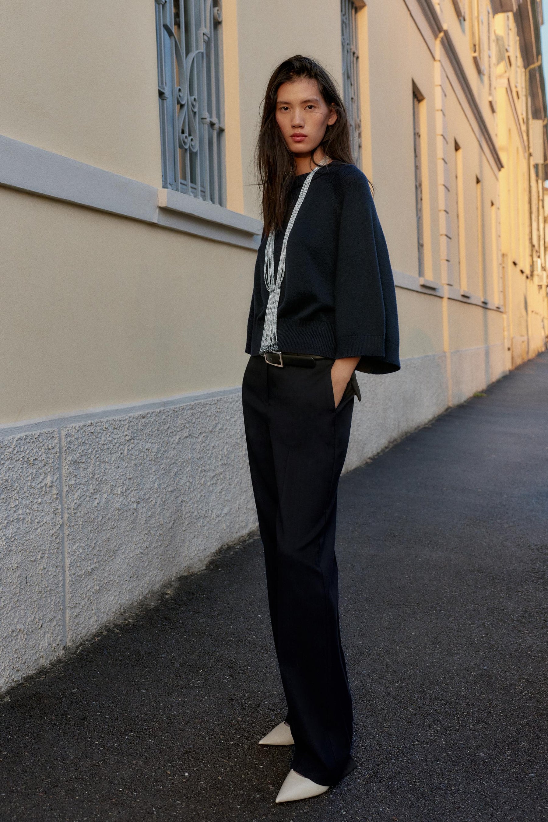 WIDE-SLEEVED KNIT JUMPER