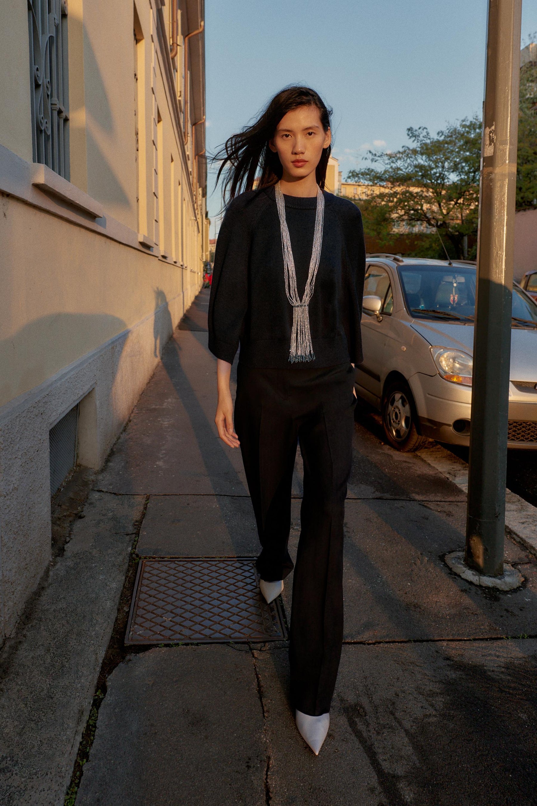 WIDE-SLEEVED KNIT JUMPER