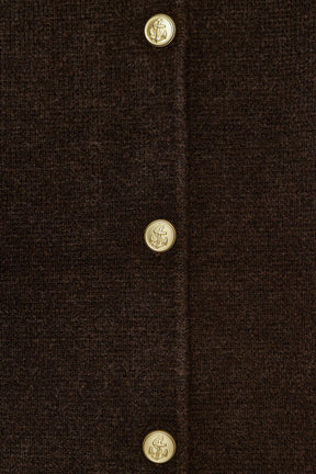 Strickjacke mit Kragen aus Kunstpelz