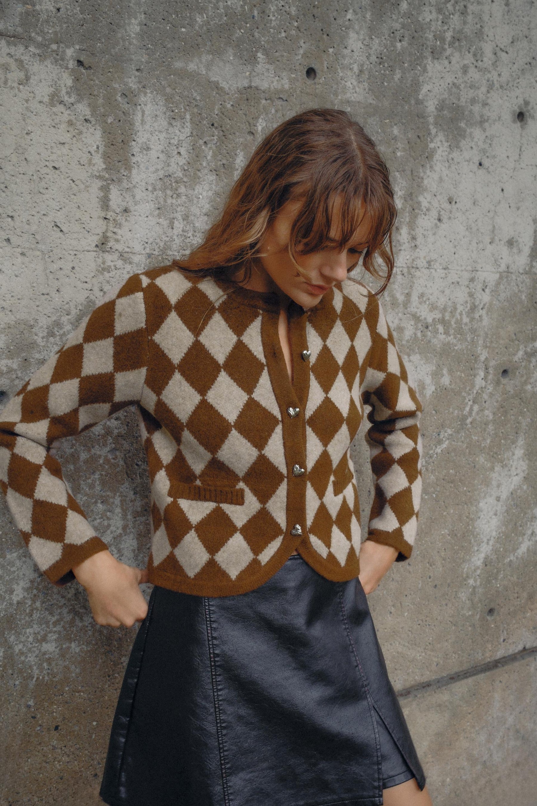 JACQUARD ARGYLE KNIT CARDIGAN - Image 2