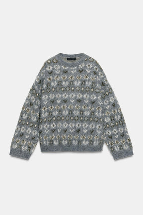 Brushed Jacquard Sweater