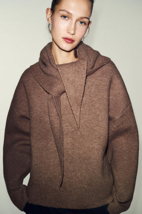 KNIT JUMPER WITH SCARF