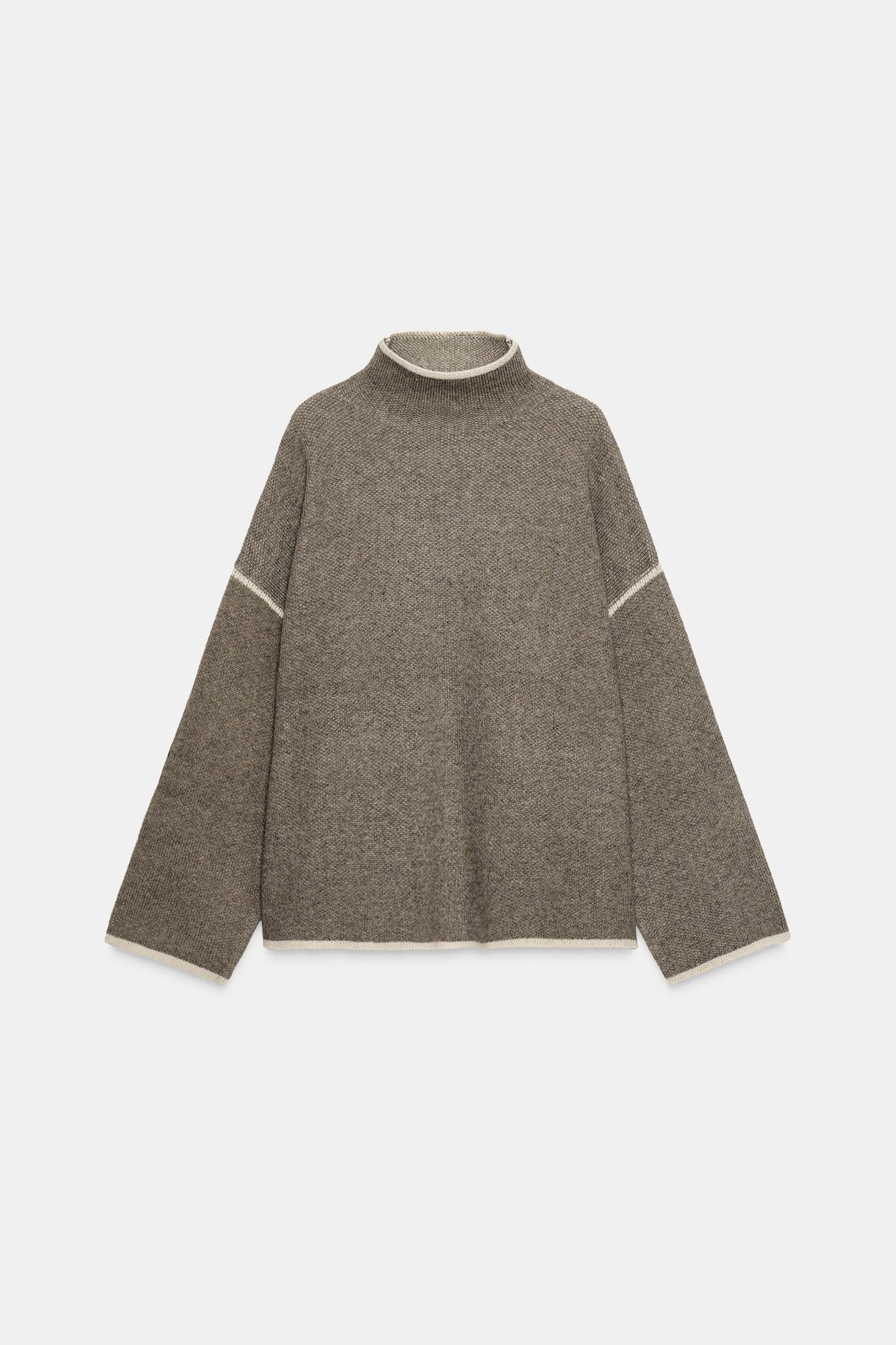 Strickpullover mit Zierleiste