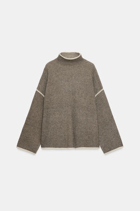 Strickpullover mit Zierleiste