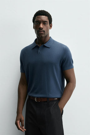 RIB KNIT POLO SHIRT - Image 2
