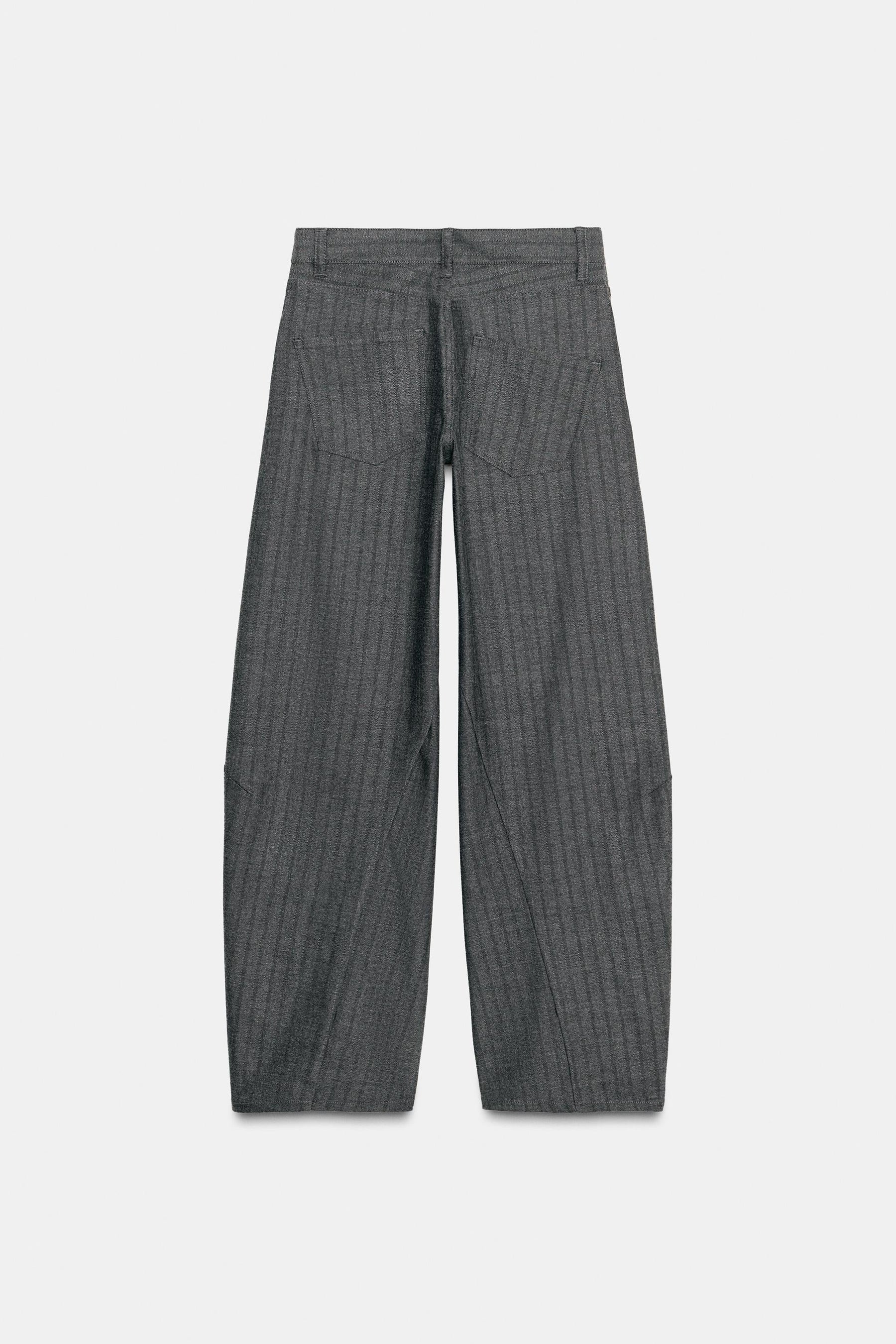 Striped Barrel Trousers