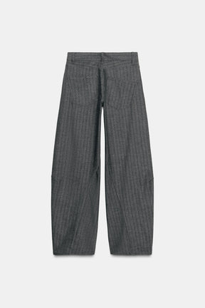 Striped Barrel Trousers