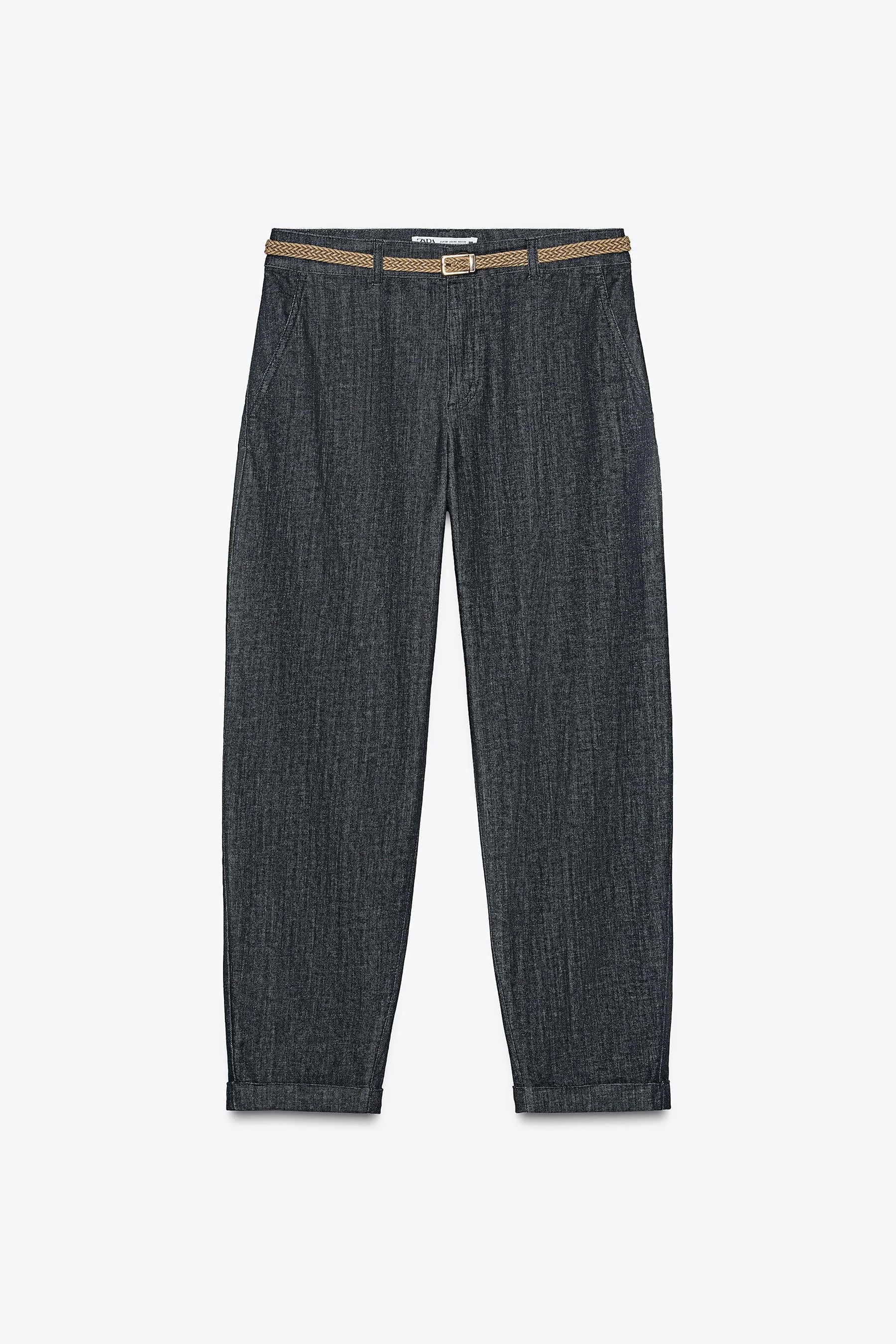 Braided Denim Trousers