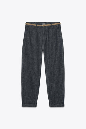 Braided Denim Trousers
